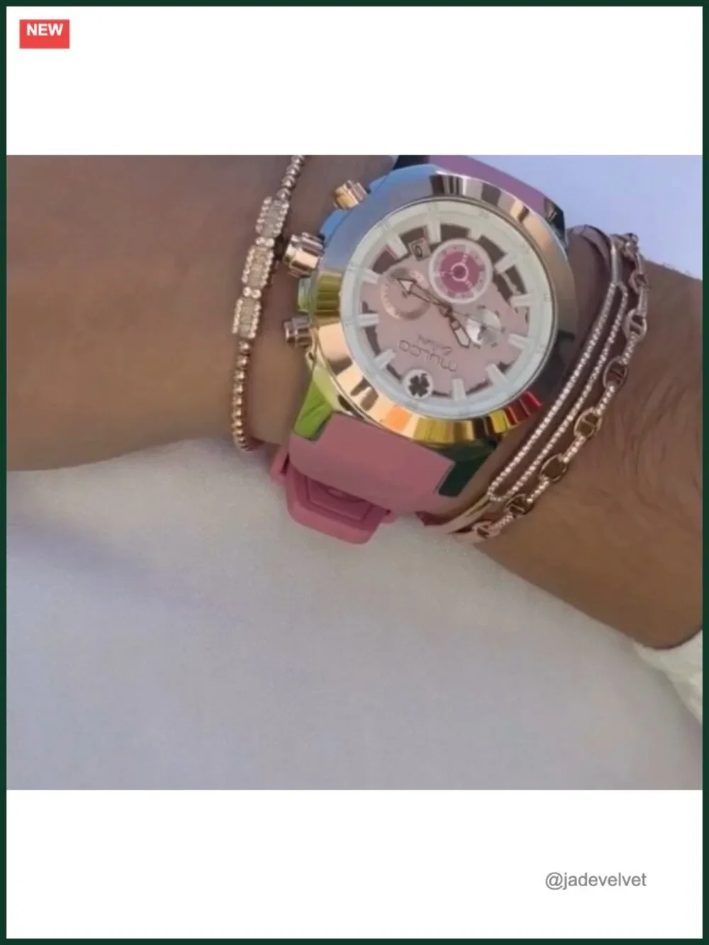 Luxury Waterproof Watch Women Rose Gold Stainless Steel Analog Silicone